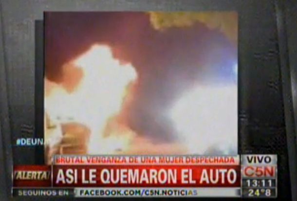 San Valentín trágico: así fue como la ex novia despechada le quemó el auto