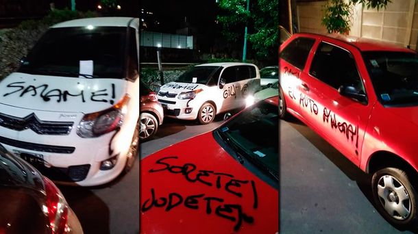 Tras perder con Huracán, hinchas de River hallaron sus autos pintados