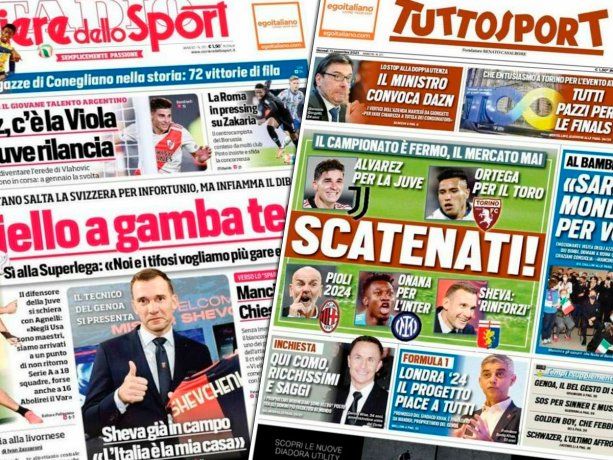 Julián Álvarez, en la tapa de los diarios italianos