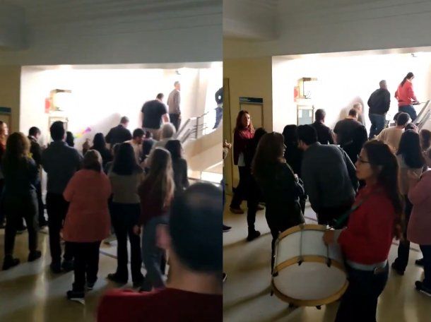 VIDEO: trabajadores del Ministerio de Economía protestaron en medio de reuniones entre el Gobierno y el FMI