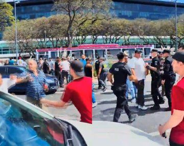 Video: taxistas y choferes de app se agarraron a las trompadas en Aeroparque