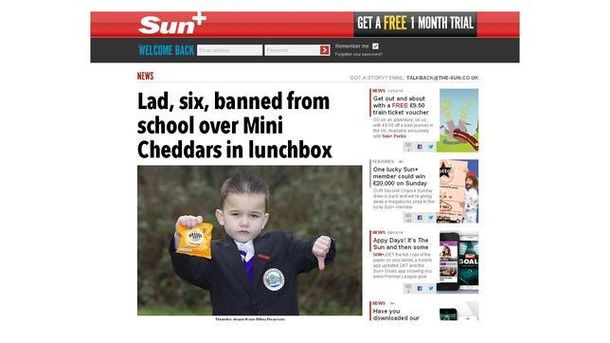 Suspendieron del colegio a un nene por comer snacks