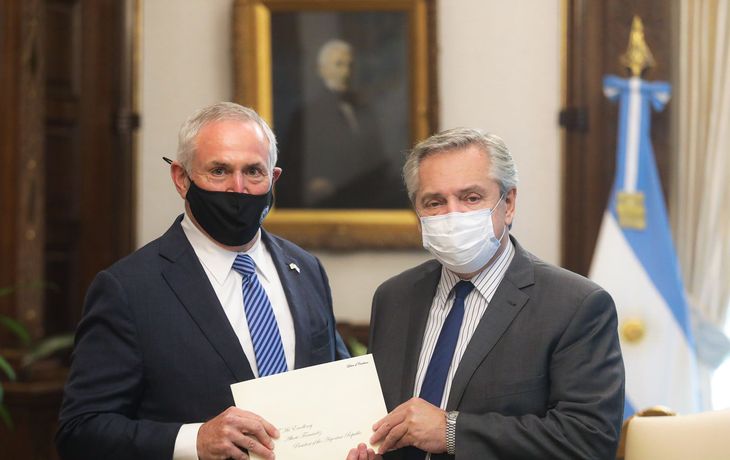 Alberto Fernández recibió las cartas credenciales del nuevo embajador de Estados Unidos ante Argentina