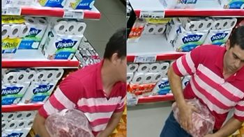 fue por una oferta, robo un costillar de 10 kilos y lanzo una fuerte frase: este gobierno nos esta matando