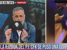 La gorra premonitoria que usó Cristina llegó a manos de Diego Brancatelli