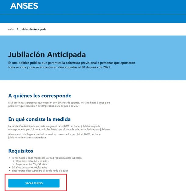 Cómo sacar turno para la jubilación anticipada a los 55 años