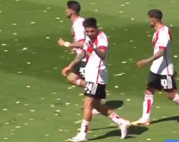 La gastada de Enzo Pérez a Marcos Rojo tras el gol en el Superclásico 