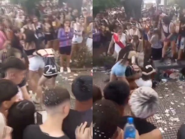 San Justo: brutal pelea de chicas en fiesta de egresados