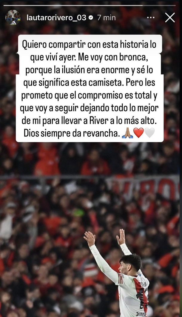 Lautaro Rivero rompió el silencio tras la derrota de River en la final del Torneo Apertura Lautaro Rivero rompió el silencio tras la derrota de River en la final del Torneo Apertura