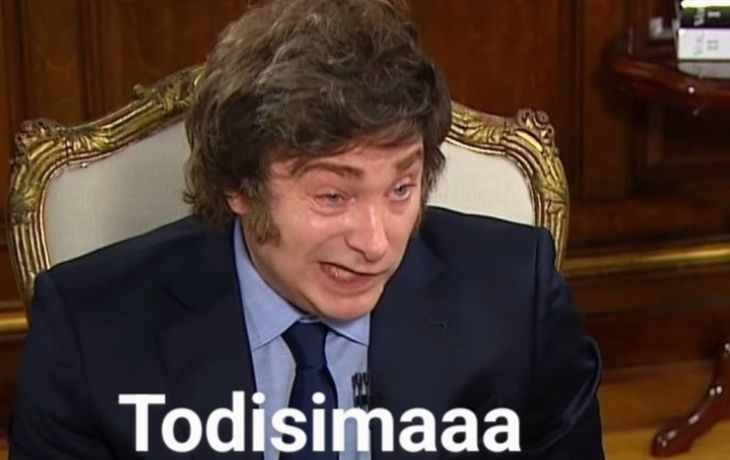 Javier Milei fue uno de los protagonistas de los memes por la foto de Leila Gianni