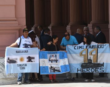 Familiares de los tripulantes del submarino ARA San Juan en Casa Rosada.