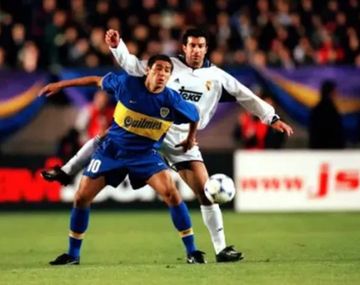 Figo va a donar la camiseta de Boca que usó Riquelme en la Intercontinental del 2000