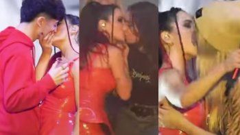 Lali Espósito, a los besos con Nati Jota y Flor Jazmín. Lali Espósito, a los besos con Nati Jota y Flor Jazmín.