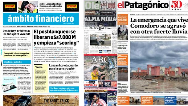 Mirá las tapas de los diarios