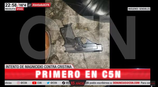 Intento de magnicidio: el arma con la que intentaron matar a Cristina Kirchner