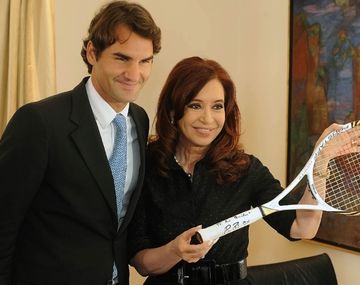 Roger Federer visitó a Cristina Fernández en la residencia de Olivos