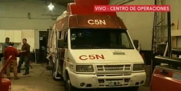 Éste es el centro de operaciones de C5N que fue clausurado