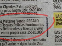 Por la inseguridad, puso un aviso para regalar su casa en el barrio Los Plátanos.