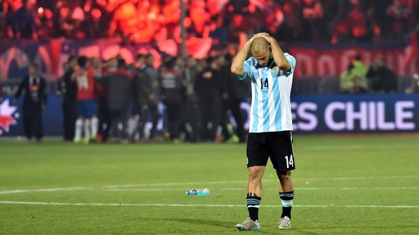 Javier Mascherano llorando en la final de la Copa América 2015
