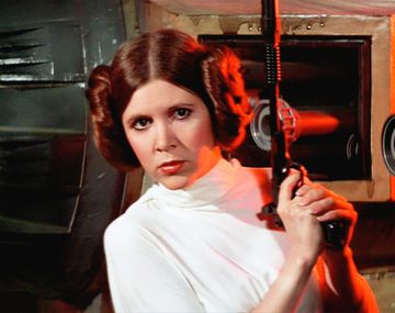 Carrie Fisher como la princesa Leia