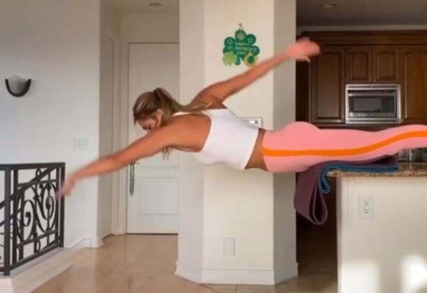 El entrenamiento de una nadadora en cuarentena