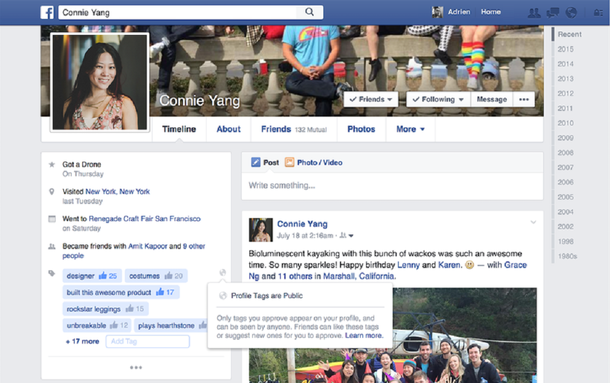 Facebook permitirá que tus amigos agreguen tus habilidades