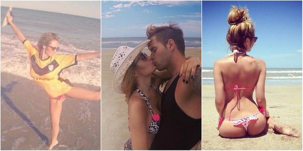 Las vacaciones de Melina Pitra y Fabián Assmann, a puro besos y fútbol