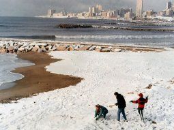 Mar del Plata tras la histórica nevada del 1 de agosto de 1991.