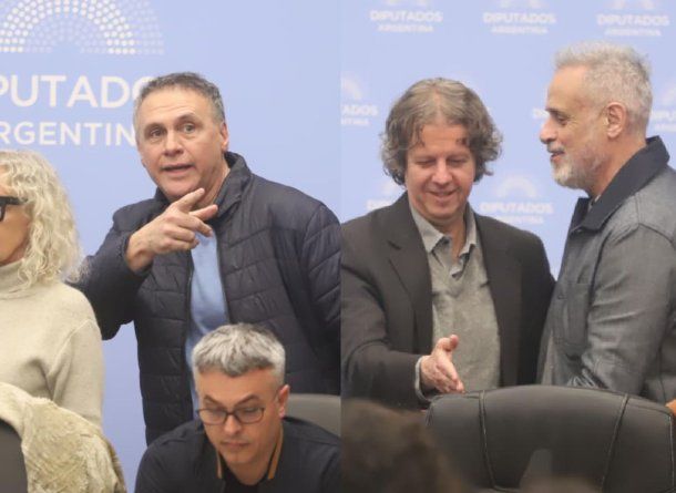 Mauro Federico y Jorge Rial en la comisión de libertad de expresión de Diputados.