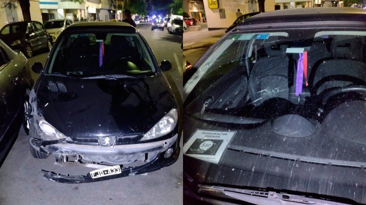 Así quedó el auto de Ezequiel Guazzora tras el incidente con la Policía de la Ciudad
