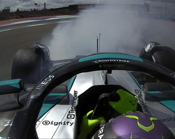 El trompo de Lewis Hamilton en la práctica libre del GP de EEUU