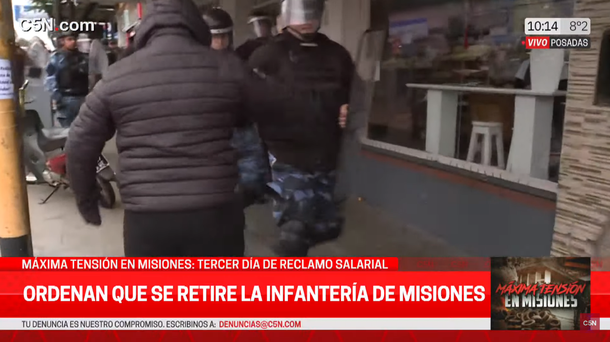 Reclamo de la policía misionera: se retiró la infantería policial provincial tras la tensión