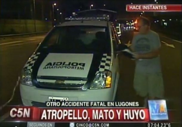 Apareció el conductor que atropelló a una persona en la Autopista Lugones