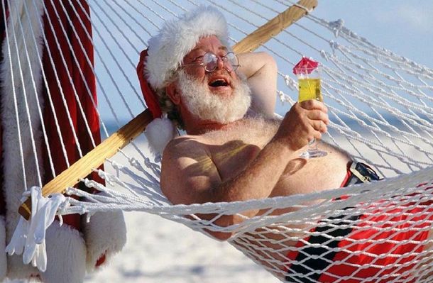 Papá Noel acalorado&nbsp;