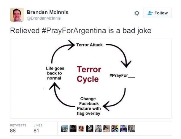 #PrayForArgentina: Un chiste de mal gusto que se viralizó en las redes sociales
