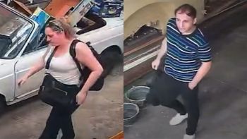 La pareja que estafó al jubilado en Villa Ballester. La pareja que estafó al jubilado en Villa Ballester.