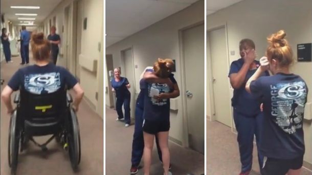 Así reaccionó una enfermera al ver caminar a una paciente