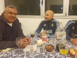 El presidente de AFA y el DT de la Selección, juntos durante la cena