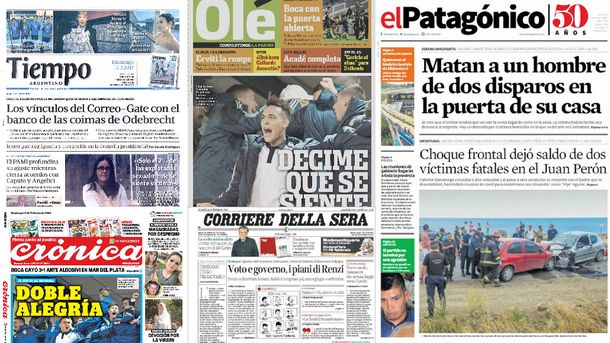 Mirá las tapas de los diarios