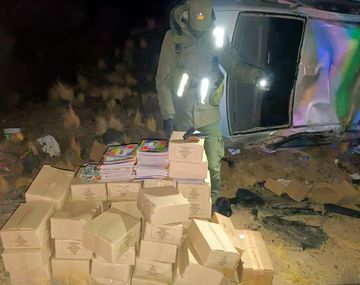 Varias cajas con álbumes y figuritas del Mundial 2026&nbsp;esparcidas&nbsp;en la banquina&nbsp;