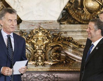 Mauricio Macri el día de la asunción de Adolfo Rubinstein como ministro