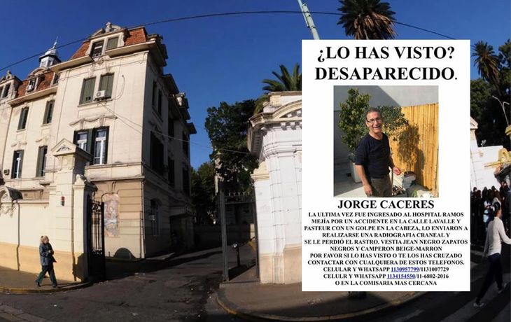 Jorge Cáceres fue encontrado en el hospital Piñero
