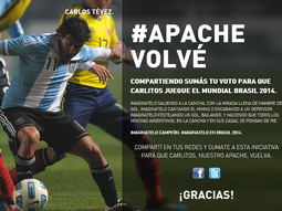 hinchas argentinos lanzan una campana para que tevez vuelva a la seleccion hinchas argentinos lanzan una campana para que tevez vuelva a la seleccion