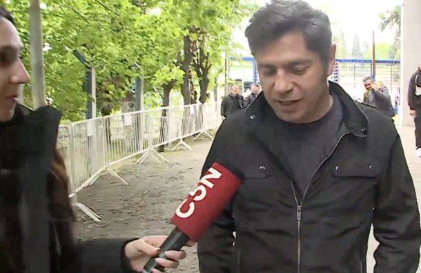 Axel Kicillof con C5N antes del acto por el Día de la Lealtad Peronista.&nbsp;