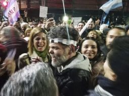 Alfredo Casero en una marcha a favor del macrismo
