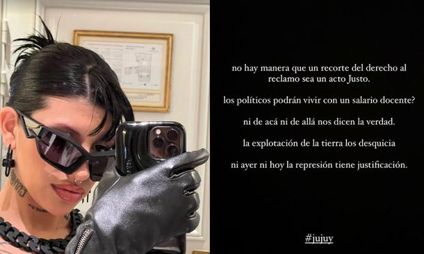 Cazzu: La represión en Jujuy no tiene justificación