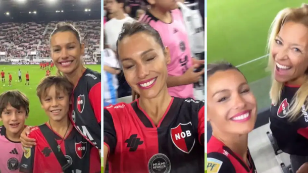 Pampita causó furor en el partido de Messi contra Newells