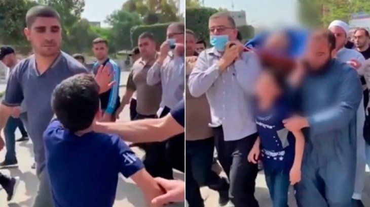 El viral más triste: un nene palestino llora detrás del cuerpo de su padre
