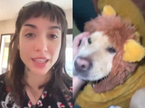 María Becerra y sus perros.