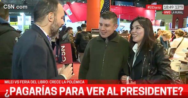 La encuesta de C5N en la Feria del Libro: ¿quién pagaría por ver la presentación de Javier Milei?